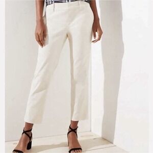LOFT Girlfriend Chino Light Khaki Ankle Pants Women Sz 8 High Rise Stretch NWT